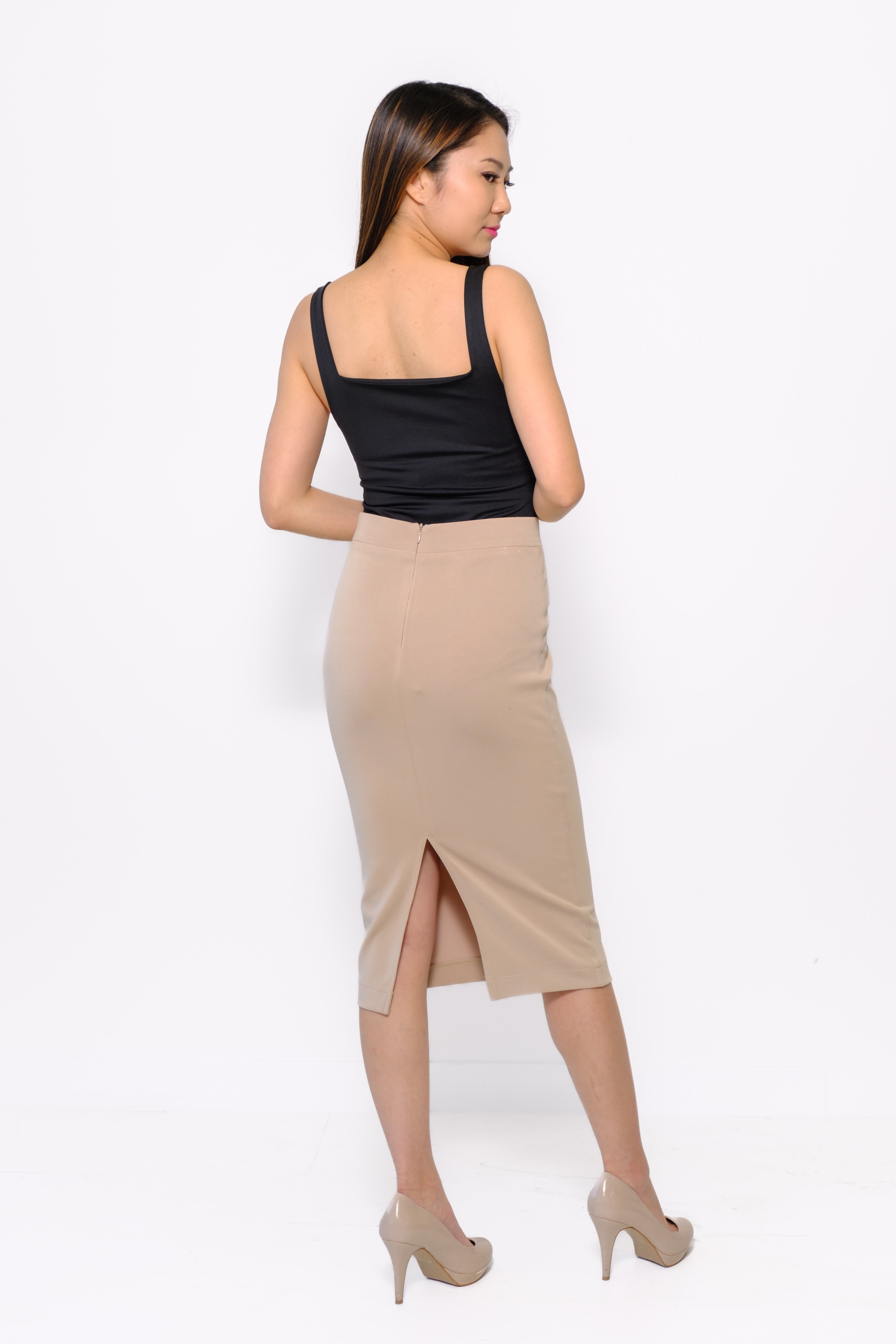 Midi Skirt - Beige